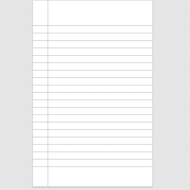 Notebook template - Design3A - Wide-lined with margin